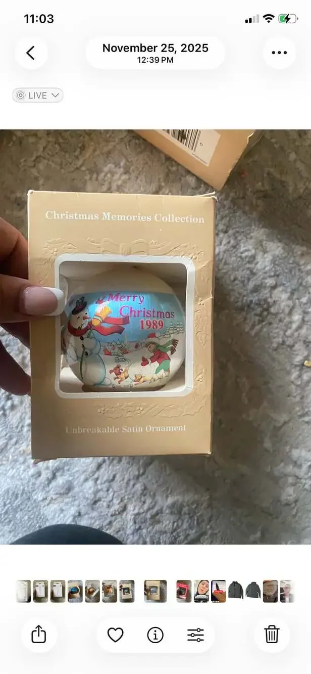 1986 Christmas Ornament Memories Collection Satin Snowman Children USA Vintage
